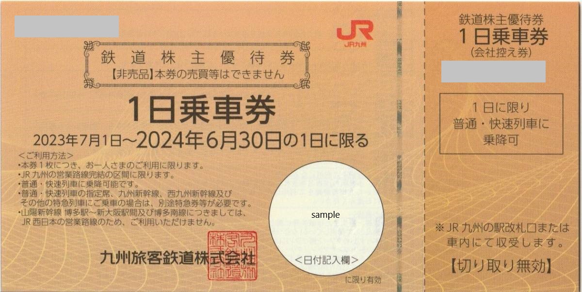 JR九州鉄道株主優待券2枚