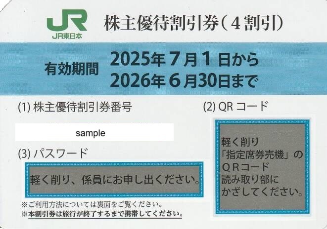 JR東日本 株主優待券